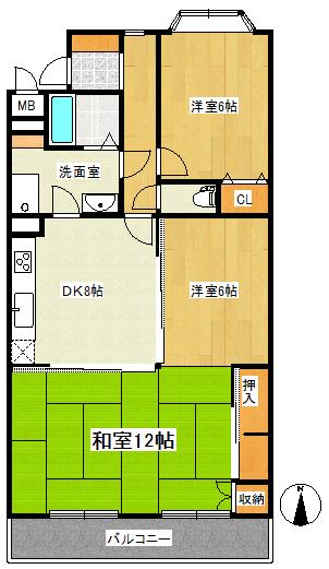Floor plan. 3DK, Price 15.8 million yen, Occupied area 72.28 sq m , Balcony area 7.68 sq m floor plan