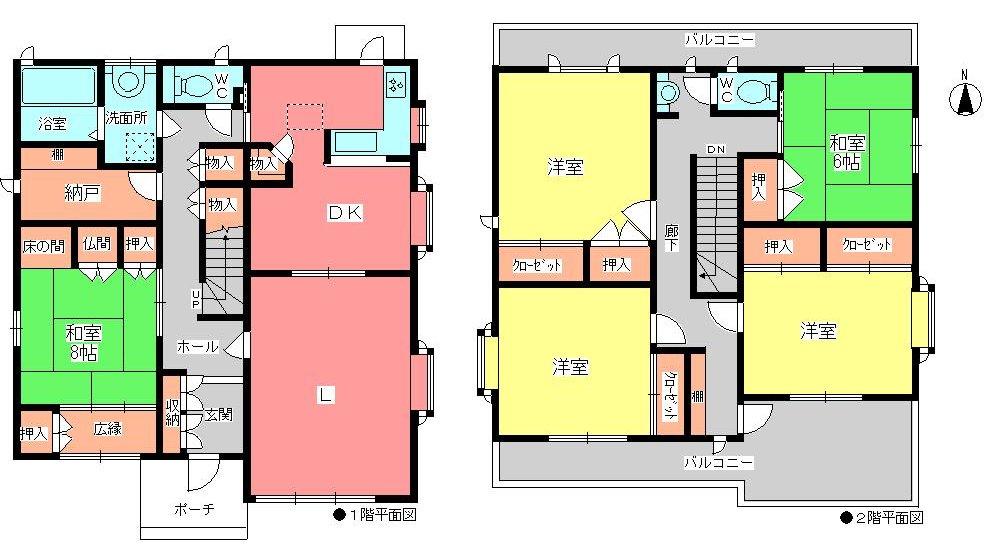 Floor plan. 69,800,000 yen, 5LDK, Land area 250.34 sq m , Building area 173.28 sq m