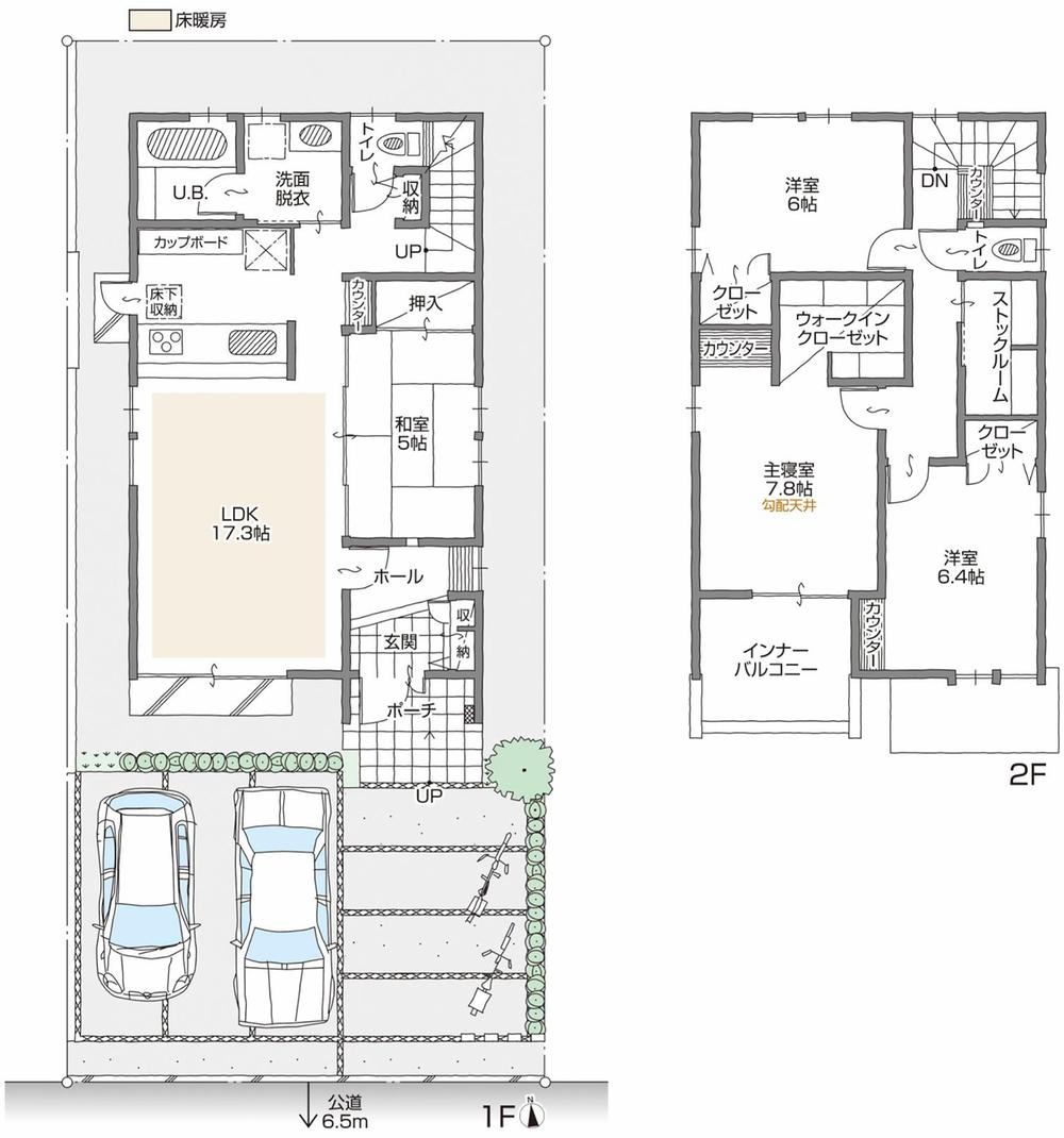 Floor plan. 41,500,000 yen, 4LDK + S (storeroom), Land area 145.85 sq m , Building area 109.32 sq m I Building