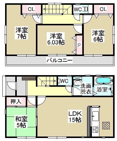 Floor plan. 33,900,000 yen, 4LDK, Land area 157.49 sq m , Building area 94 sq m