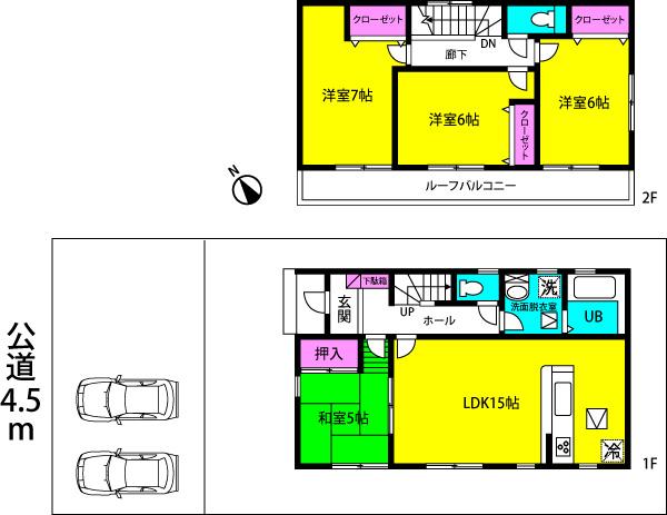 Floor plan. 33,900,000 yen, 4LDK, Land area 157.49 sq m , Building area 94 sq m