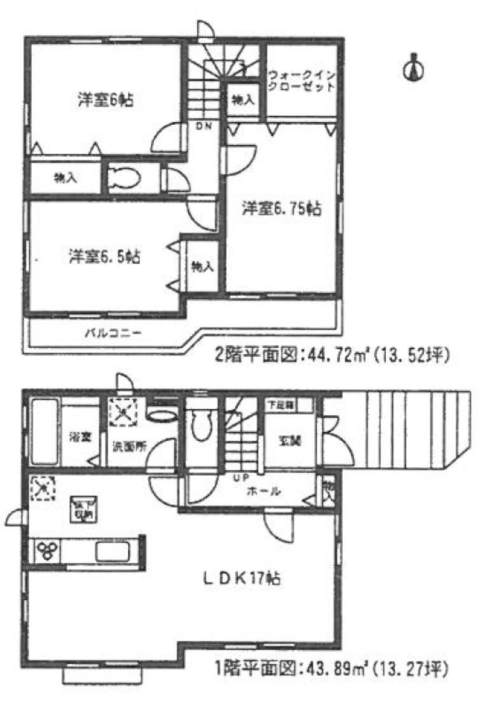 Floor plan. (1 Building), Price 28.8 million yen, 3LDK, Land area 113.04 sq m , Building area 88.61 sq m