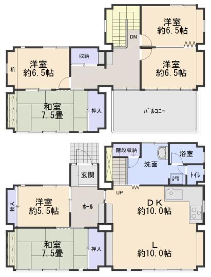 Floor plan. 31,800,000 yen, 6LDK + S (storeroom), Land area 228.69 sq m , Building area 119.46 sq m
