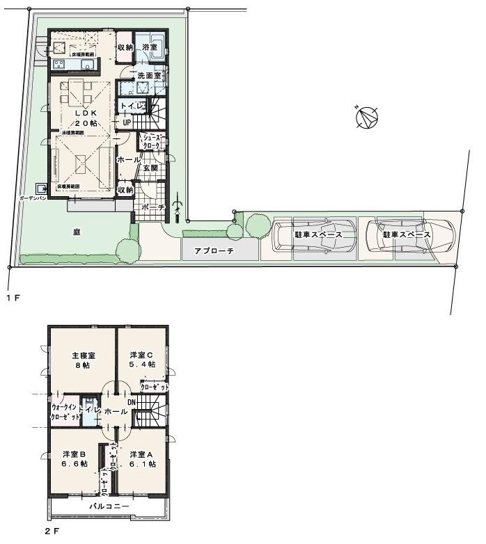 Floor plan. (B Building), Price 39,800,000 yen, 4LDK+2S, Land area 170.82 sq m , Building area 111.8 sq m