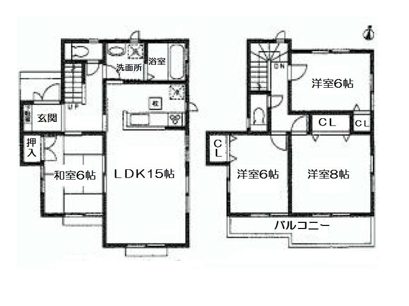 Floor plan. (Building 2), Price 33,800,000 yen, 4LDK, Land area 165.57 sq m , Building area 99.39 sq m