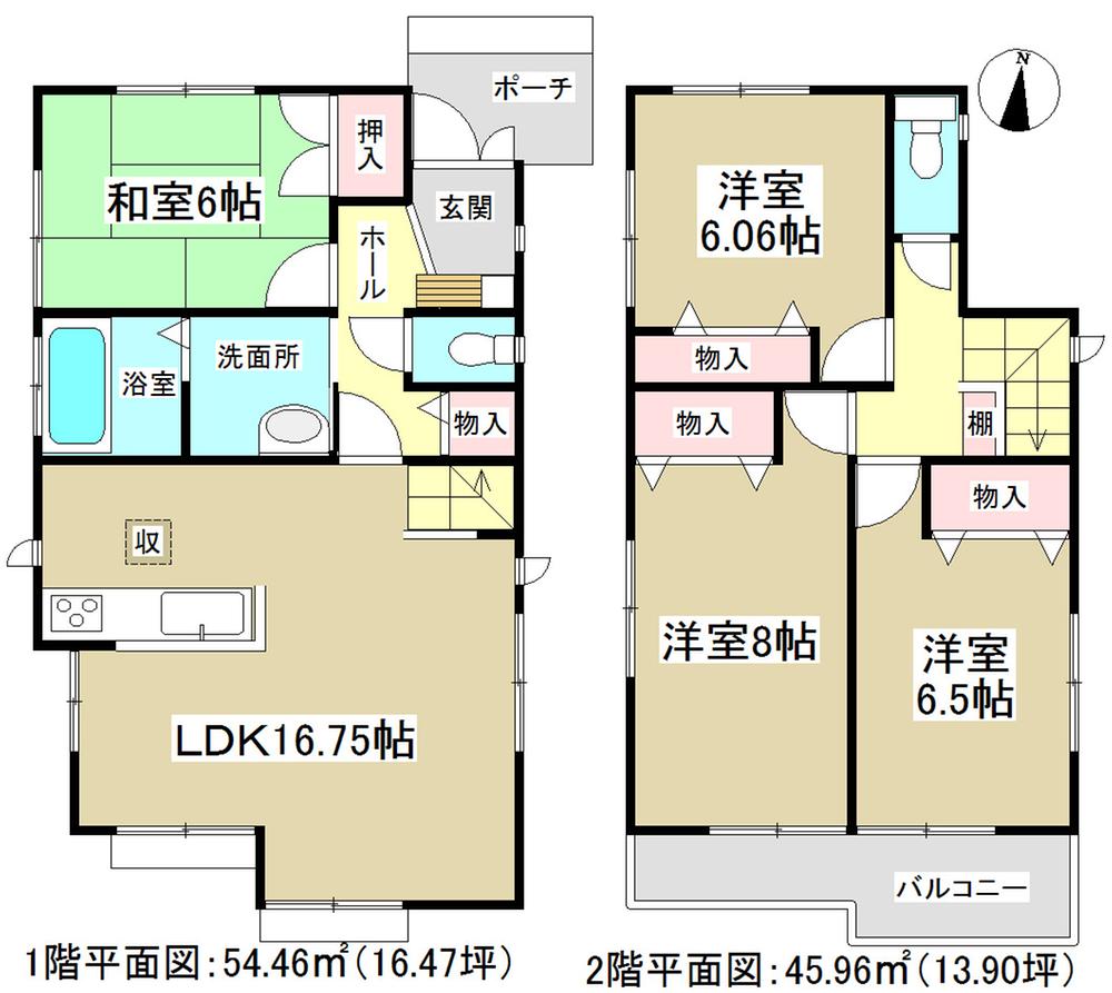 Floor plan. (1 Building), Price 37,800,000 yen, 4LDK, Land area 156.05 sq m , Building area 100.41 sq m