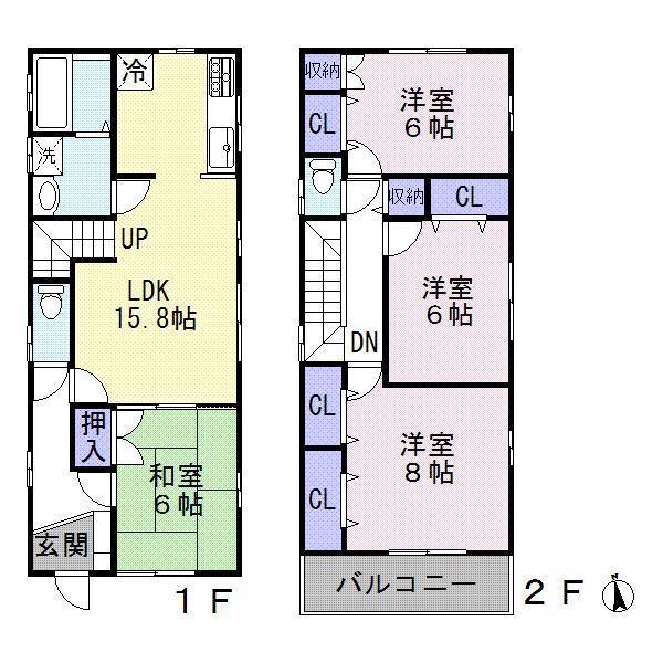 Floor plan. 33,300,000 yen, 4LDK, Land area 130.22 sq m , Building area 101.43 sq m