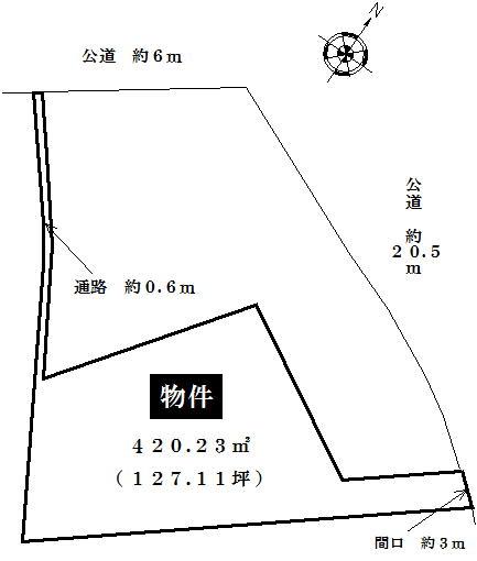 Compartment figure. Land price 39,800,000 yen, Land area 420.23 sq m