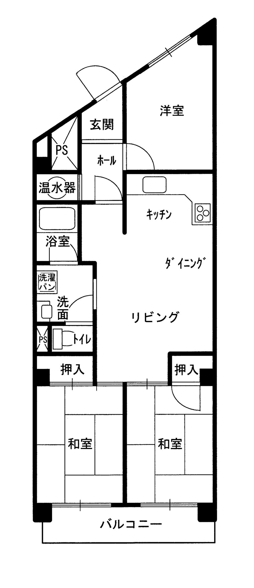 Floor plan. 3LDK, Price 5.8 million yen, Occupied area 66.47 sq m , Balcony area 6 sq m