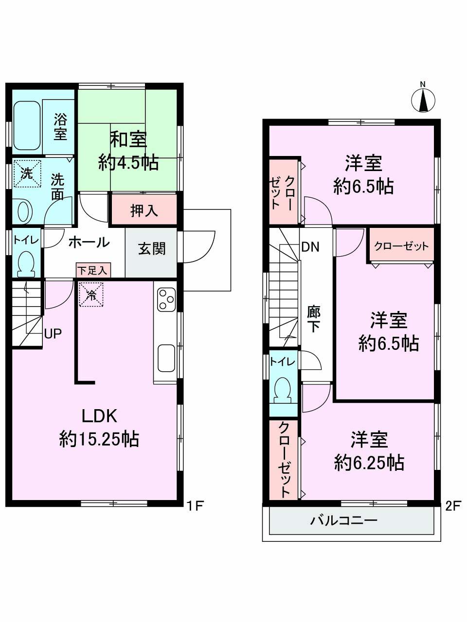 Floor plan. 28,900,000 yen, 4LDK, Land area 127.12 sq m , Building area 95.24 sq m