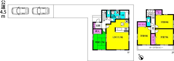 Floor plan. 32,800,000 yen, 4LDK, Land area 160.48 sq m , Building area 95.66 sq m