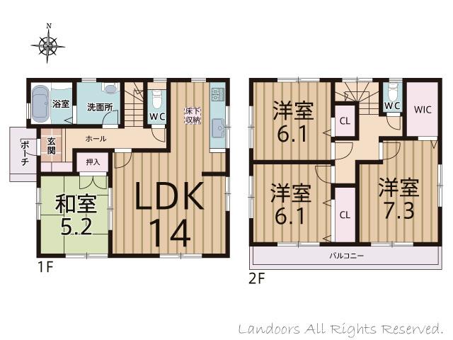 Floor plan. 28,900,000 yen, 4LDK, Land area 136.87 sq m , Building area 96.9 sq m floor plan