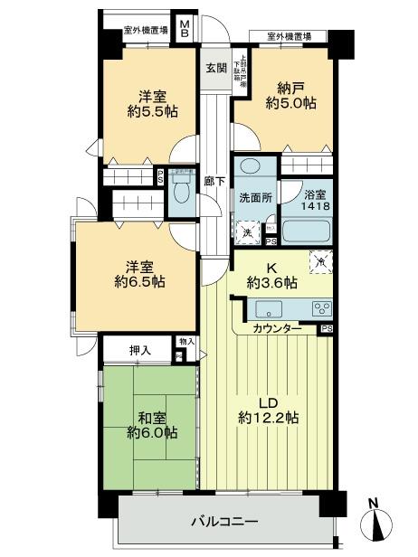 Floor plan. 3LDK + S (storeroom), Price 19 million yen, Occupied area 83.87 sq m , Balcony area 9 sq m floor plan