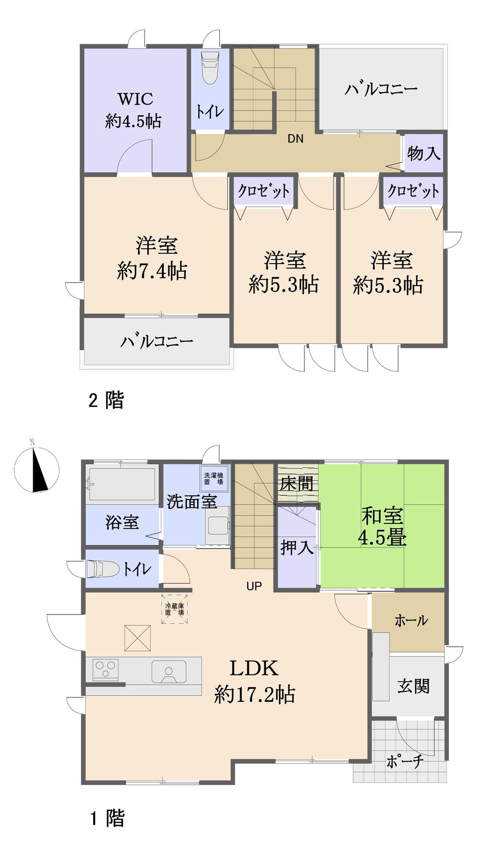 Floor plan. 41,800,000 yen, 4LDK, Land area 199.08 sq m , Building area 110.5 sq m