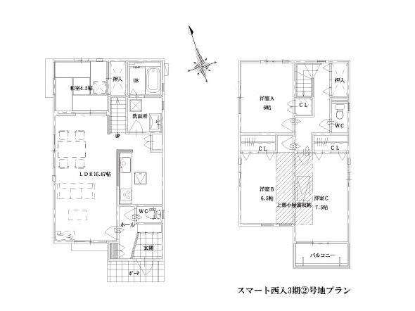 Floor plan. (No. 2 locations), Price 40,400,000 yen, 4LDK, Land area 133.83 sq m , Building area 99.39 sq m