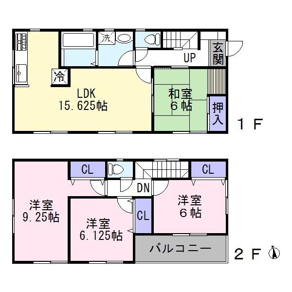 Floor plan. 31,900,000 yen, 4LDK, Land area 118.58 sq m , Building area 98.55 sq m