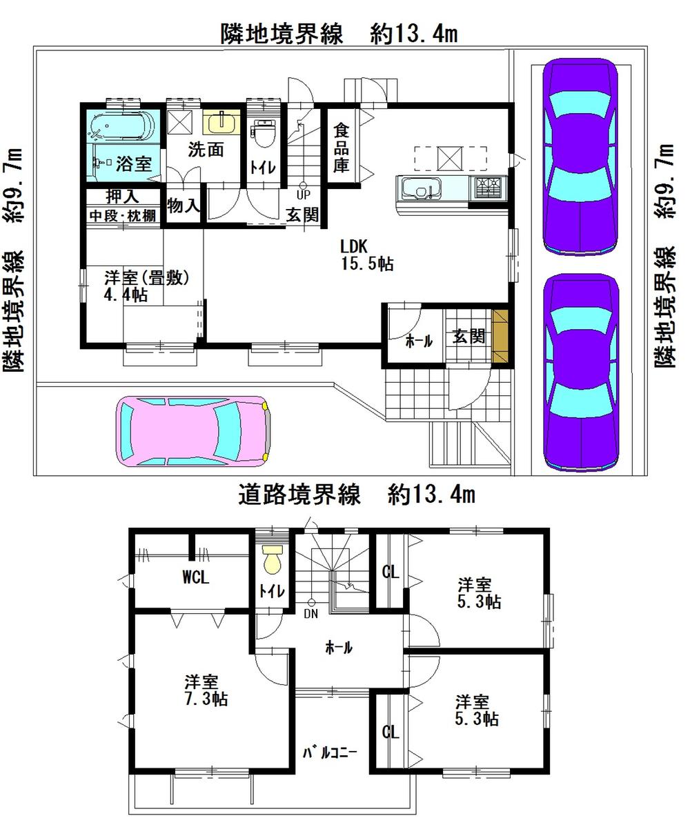 Floor plan. 36,800,000 yen, 4LDK, Land area 130.89 sq m , Building area 100.04 sq m