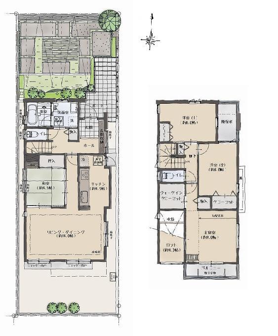 Floor plan. (Rei (No.3) URARAKA), Price TBD , 4LDK, Land area 146.03 sq m , Building area 107.39 sq m