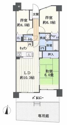 Floor plan. 3LDK, Price 17.5 million yen, Occupied area 66.41 sq m , Balcony area 9.39 sq m