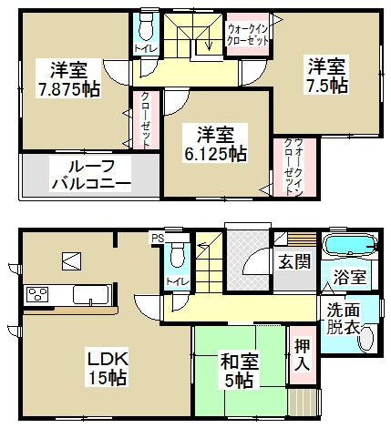 Floor plan. (4 Building), Price 31,900,000 yen, 4LDK, Land area 138.82 sq m , Building area 99.59 sq m