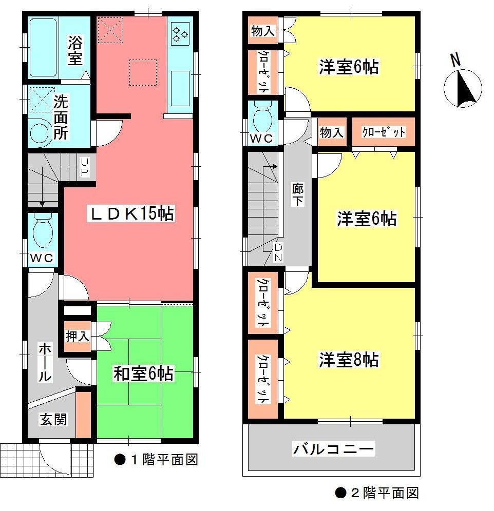 Floor plan. (4 Building), Price 33,300,000 yen, 4LDK, Land area 130.22 sq m , Building area 101.43 sq m