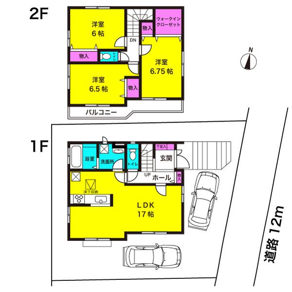 Floor plan. 28.8 million yen, 3LDK, Land area 113.04 sq m , Building area 88.61 sq m