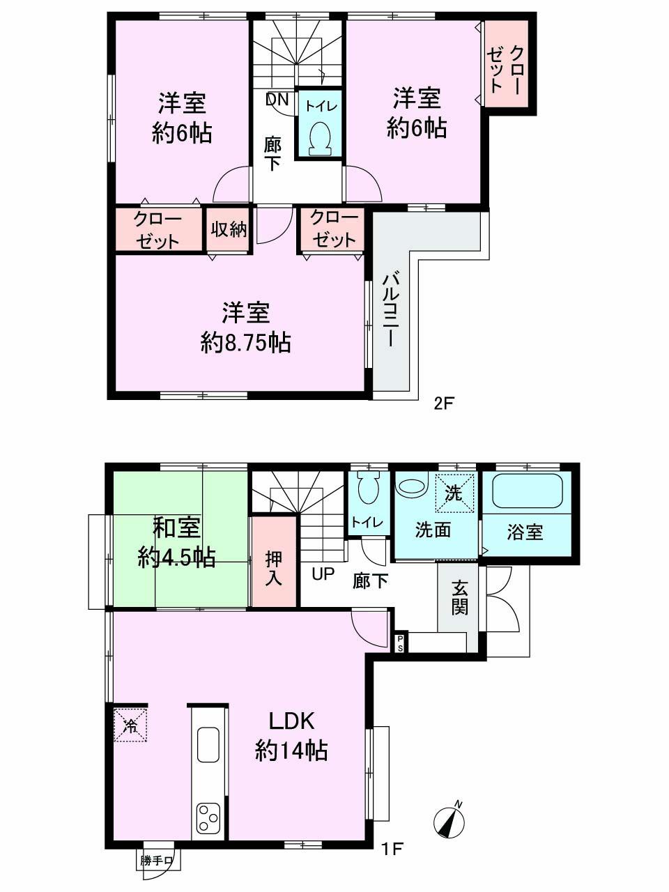 Floor plan. 32,880,000 yen, 4LDK, Land area 120.55 sq m , Building area 94.41 sq m