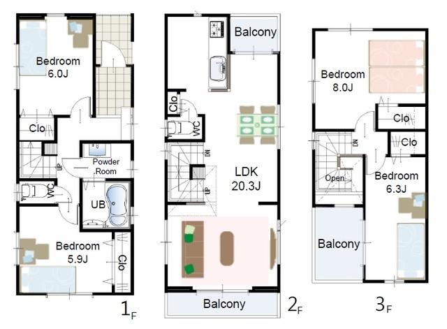 Floor plan. 30,800,000 yen, 4LDK, Land area 80.2 sq m , Building area 107.63 sq m