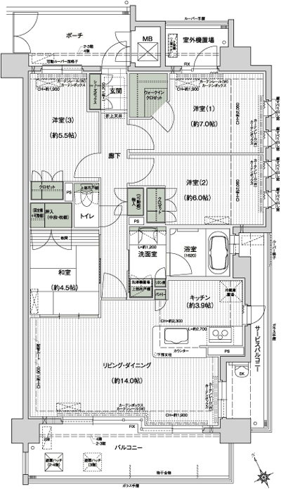 Floor: 4LDK, occupied area: 90.05 sq m, Price: 43,900,000 yen ~ 44,900,000 yen