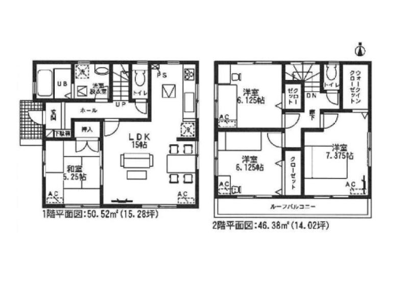 Floor plan. (Building 2), Price 29,800,000 yen, 4LDK, Land area 136.87 sq m , Building area 96.9 sq m