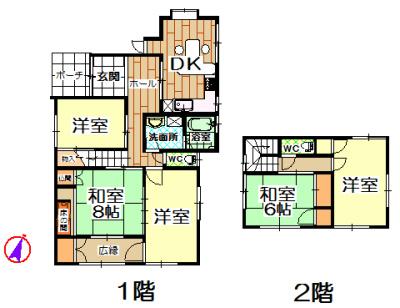 Floor plan. 30,800,000 yen, 5DK, Land area 176.6 sq m , Building area 132.24 sq m