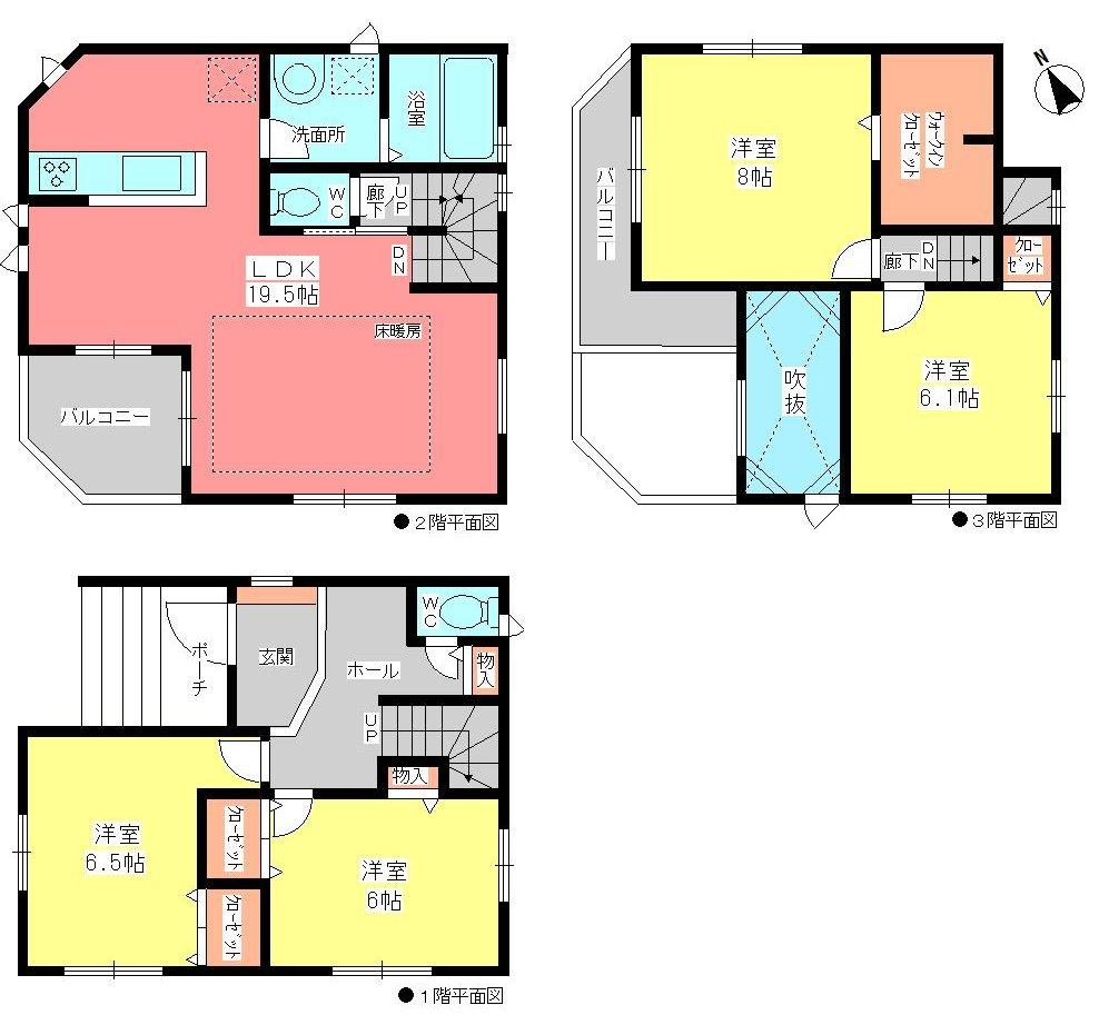 Floor plan. (A Building), Price 37,800,000 yen, 4LDK, Land area 95.64 sq m , Building area 111.06 sq m
