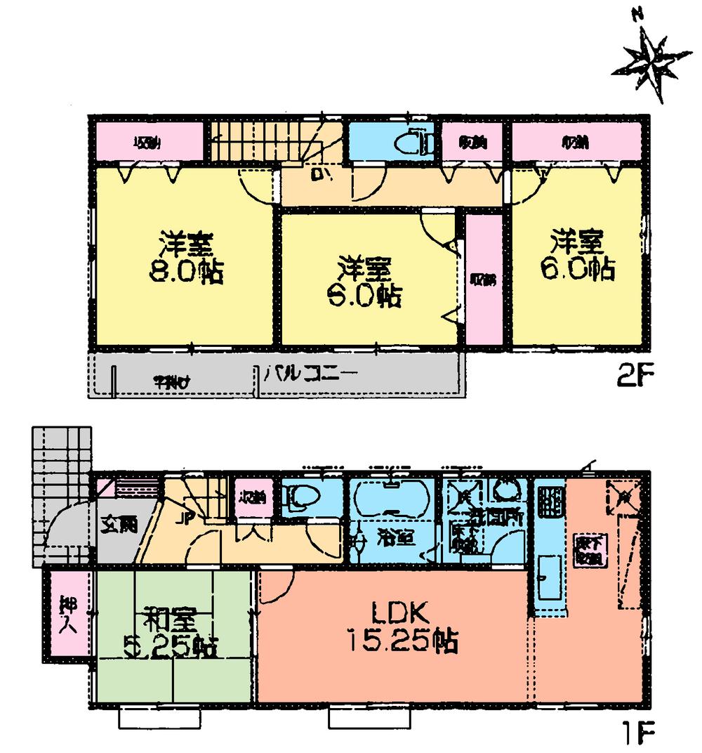 Floor plan. (1 Building), Price 31,900,000 yen, 4LDK, Land area 130.21 sq m , Building area 101.02 sq m