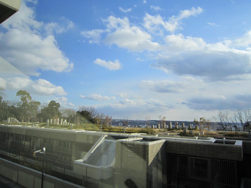 Entrance. View from the north tower entrance lounge (April 2013) Shooting