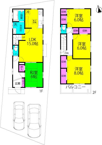 Floor plan. 33,300,000 yen, 4LDK, Land area 130.22 sq m , Building area 101.43 sq m