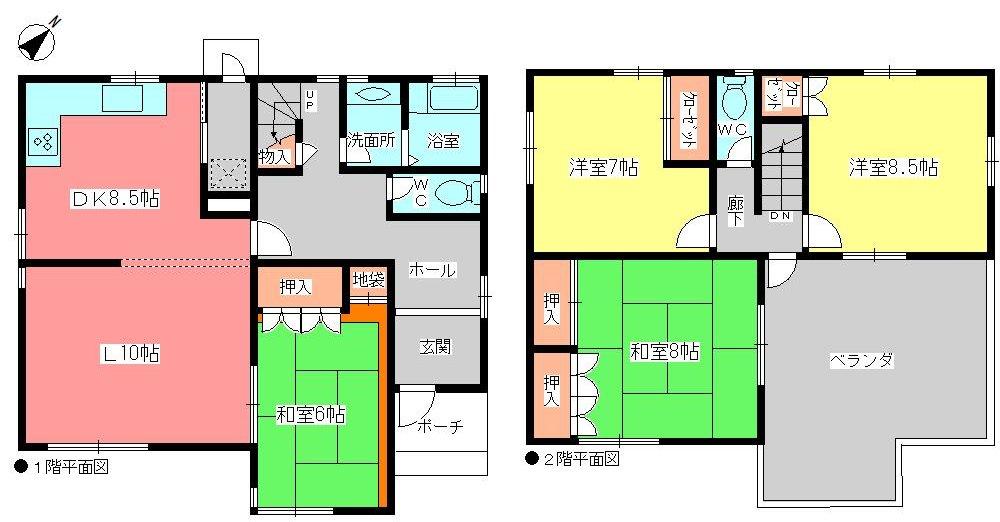 Floor plan. 48,800,000 yen, 4LDK, Land area 288.38 sq m , Building area 128.37 sq m