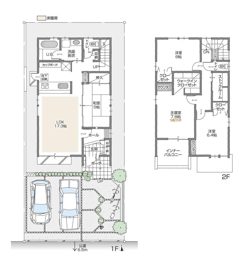 Floor plan. (I Building), Price 41,500,000 yen, 4LDK+2S, Land area 145.85 sq m , Building area 109.32 sq m