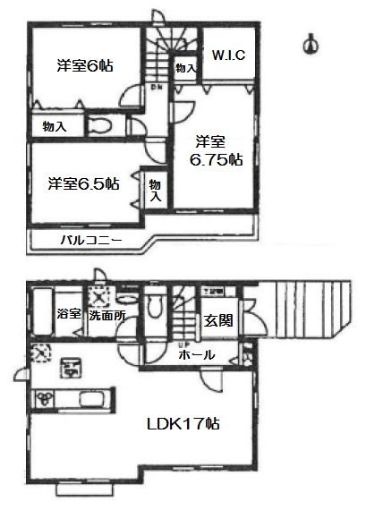 Floor plan. (1 Building), Price 28.8 million yen, 3LDK, Land area 113.04 sq m , Building area 88.61 sq m