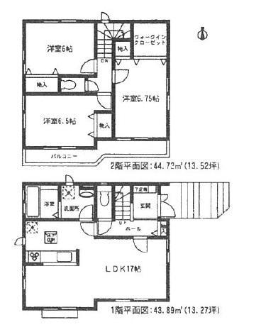 Floor plan. (1 Building), Price 28.8 million yen, 3LDK, Land area 113.04 sq m , Building area 88.61 sq m