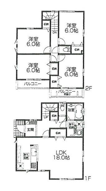 Floor plan. (No. 2), Price 35,500,000 yen, 4LDK, Land area 130.22 sq m , Building area 101.02 sq m