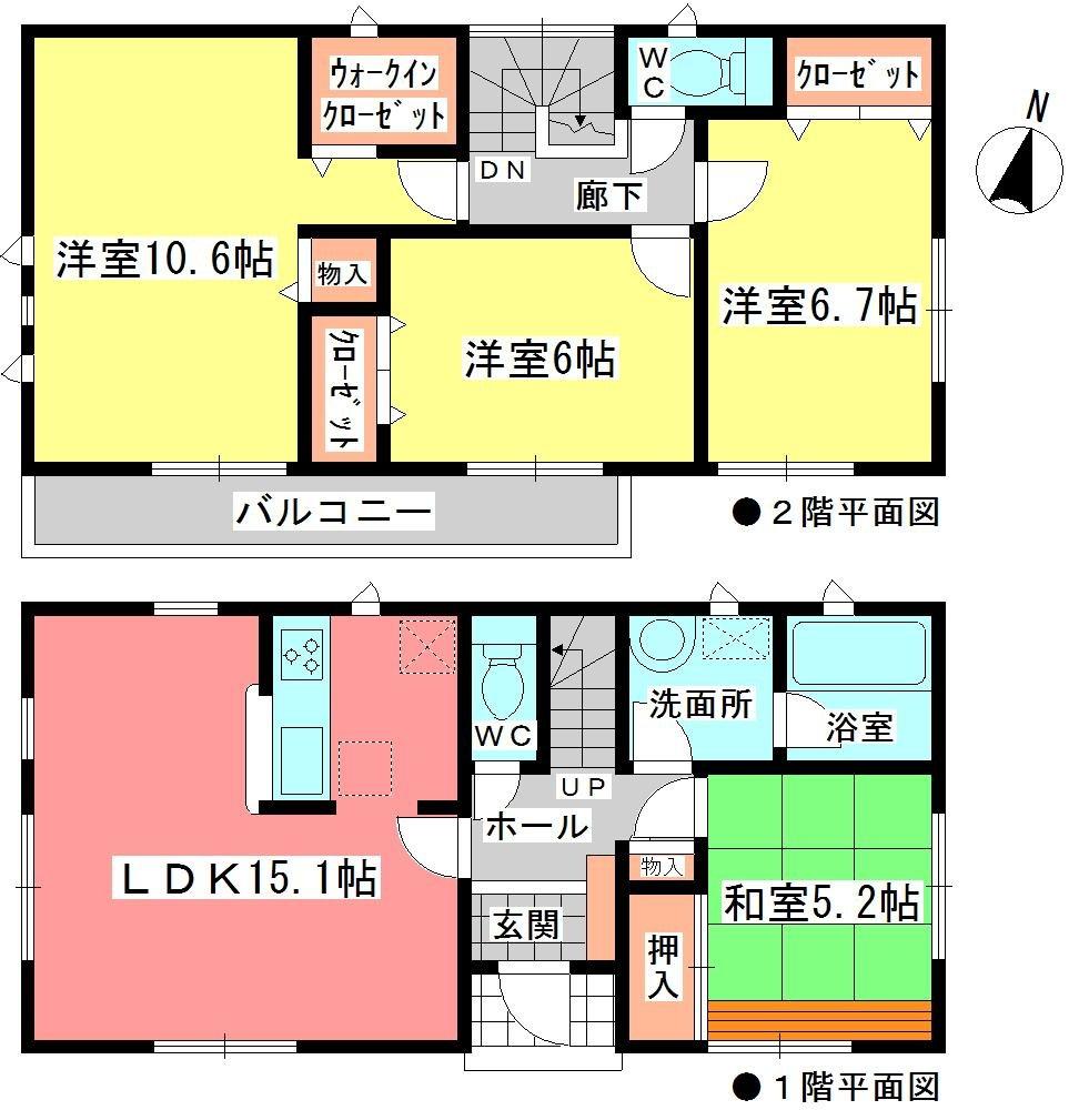 Floor plan. (1 Building), Price 35,900,000 yen, 4LDK, Land area 134.64 sq m , Building area 100.43 sq m