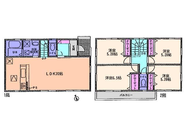 Floor plan. 30,900,000 yen, 4LDK, Land area 132.45 sq m , Building area 96.9 sq m