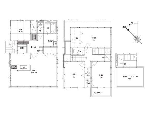 Floor plan. 41,900,000 yen, 4LDK, Land area 152.07 sq m , Building area 110.15 sq m 2 No. land plan