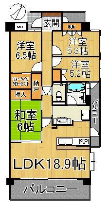 Floor plan. 4LDK + S (storeroom), Price 36,800,000 yen, Occupied area 98.07 sq m , Balcony area 20.49 sq m