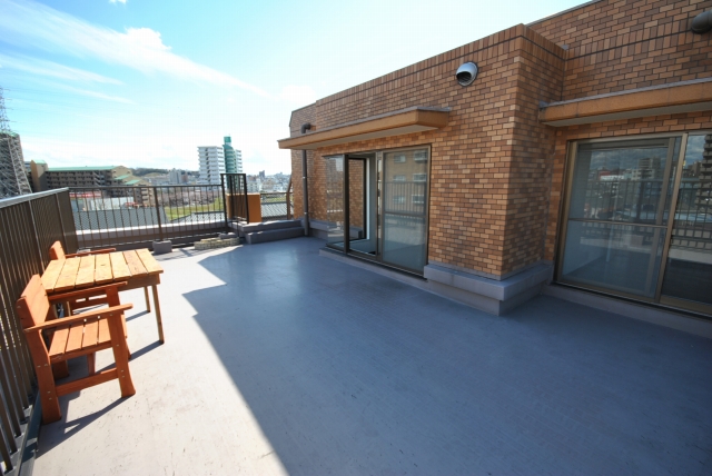 Balcony. Roof balcony about 45 square meters