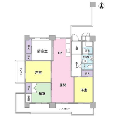 Floor plan. It is 4LDK type of footprint 82 sq m!