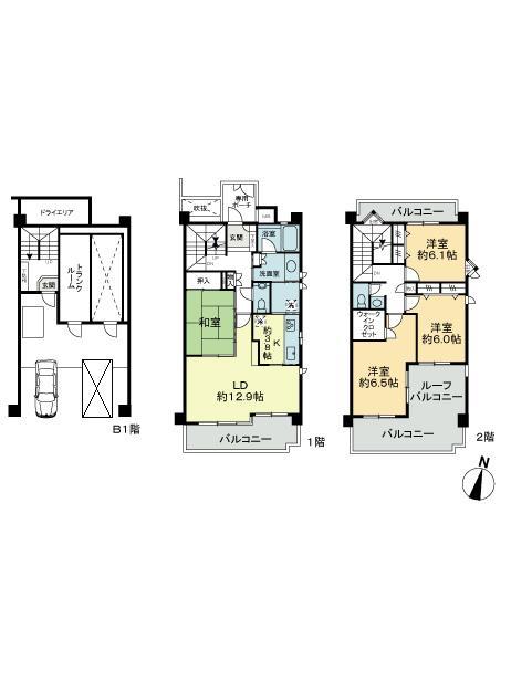 Floor plan. 4LDK, Price 33,800,000 yen, Footprint 116.08 sq m , Balcony area 24.12 sq m floor plan
