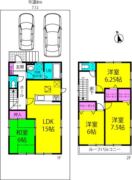 Floor plan. 33,900,000 yen, 4LDK, Land area 124 sq m , Building area 99.39 sq m