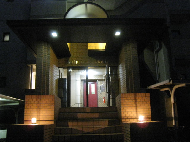 Entrance. Building entrance (night)