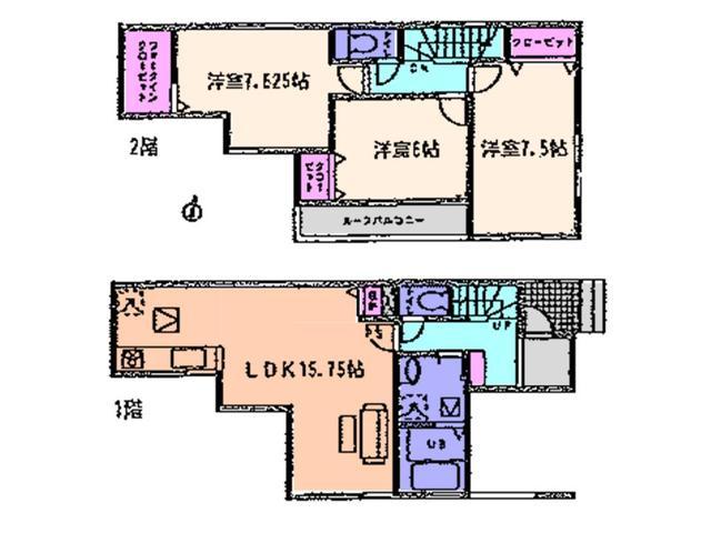 Floor plan. 29,800,000 yen, 3LDK, Land area 107.52 sq m , Building area 97.52 sq m